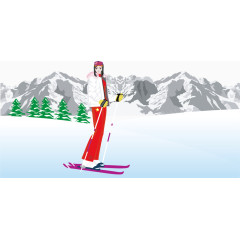 雪地大雪滑雪冰雪乐园素材