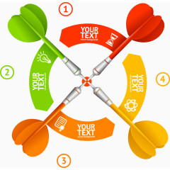 矢量彩色飞镖图表