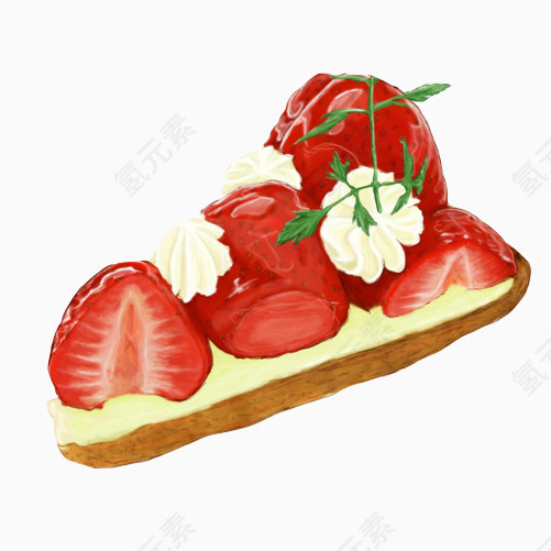 草莓派手绘画素材图片