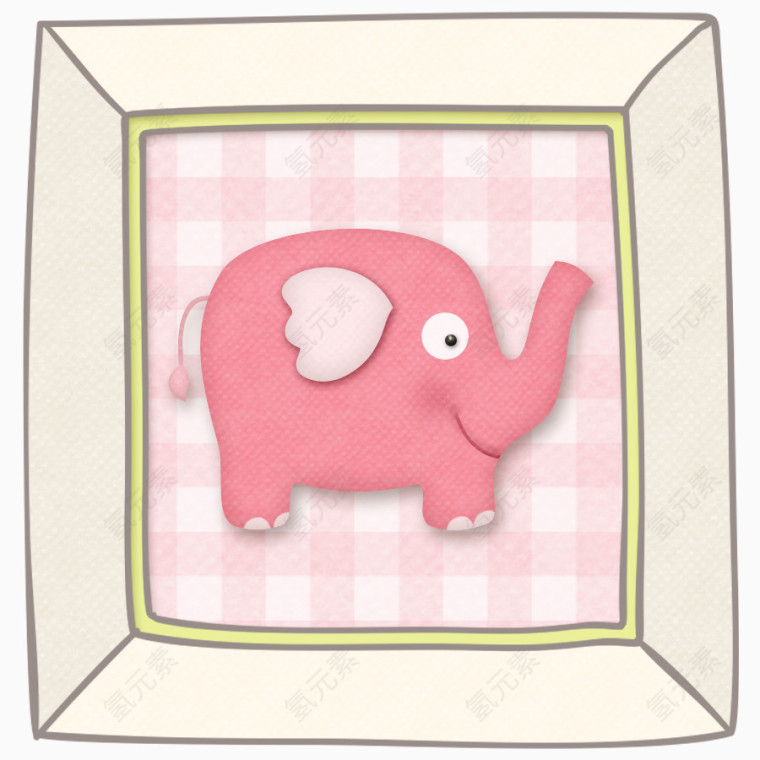 粉色小象相框