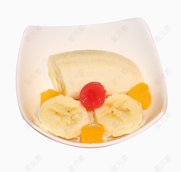 水果碗里的香蕉切片