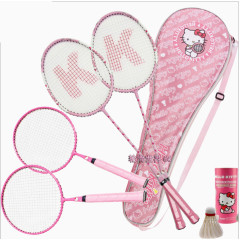 羽毛球拍和羽毛球粉色