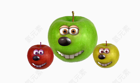 三个有眼睛的苹果