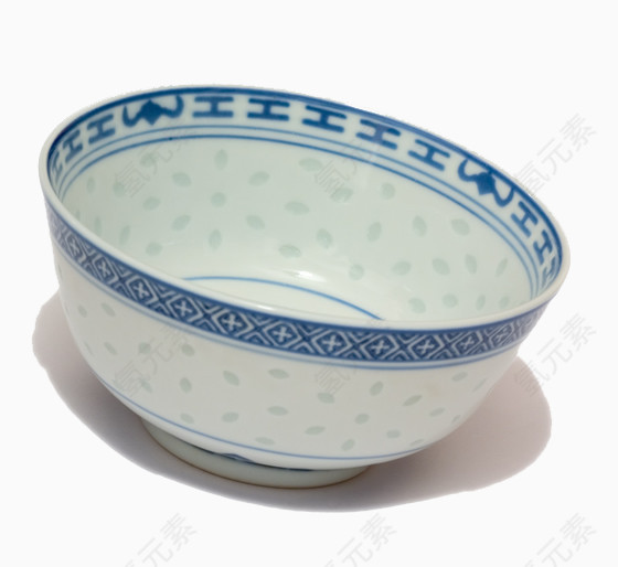 一个蓝花陶瓷碗