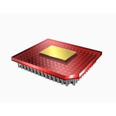 红色电子芯片元件模型