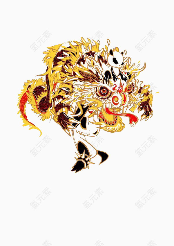 中国舞狮子图片素材