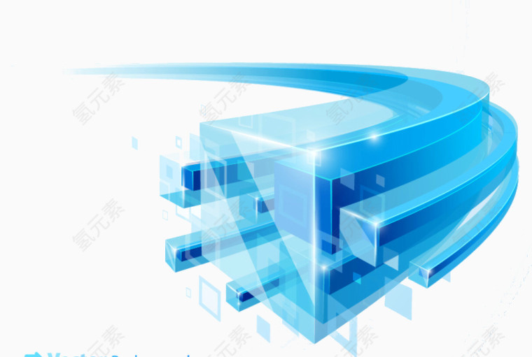 3D科技蓝色立体图