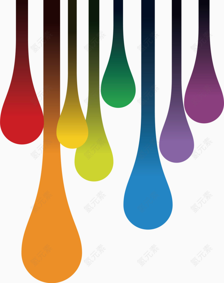 彩色水滴矢量图