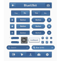 蓝色UI元素工具包