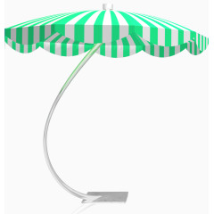 绿白色遮阳伞