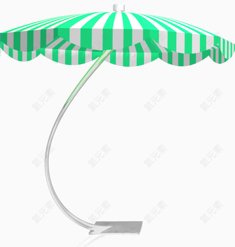 绿白色遮阳伞