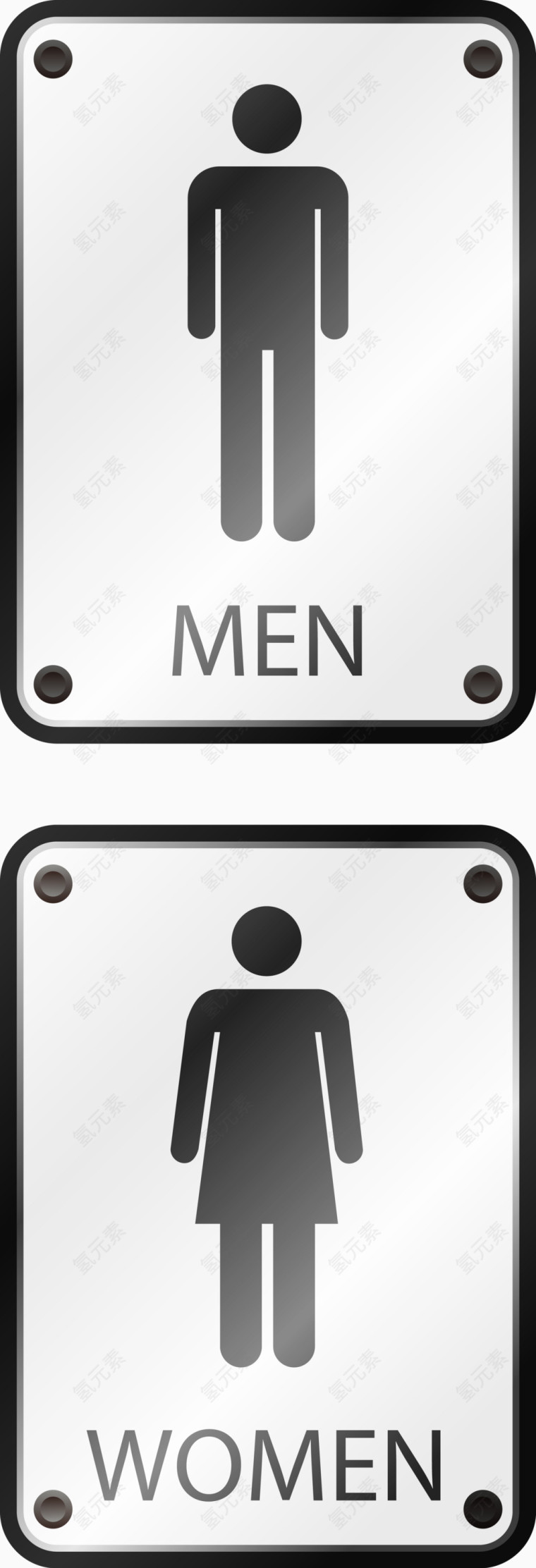 矢量创意设计男女独立洗手间图