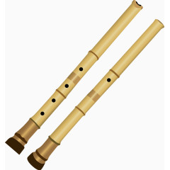 日本传统竹制笛子乐器矢量图