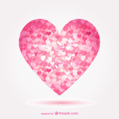 粉色小碎心组合爱心