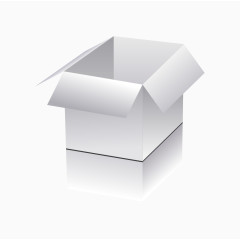 矢量盒子立体拟真白色方形打开的盒子