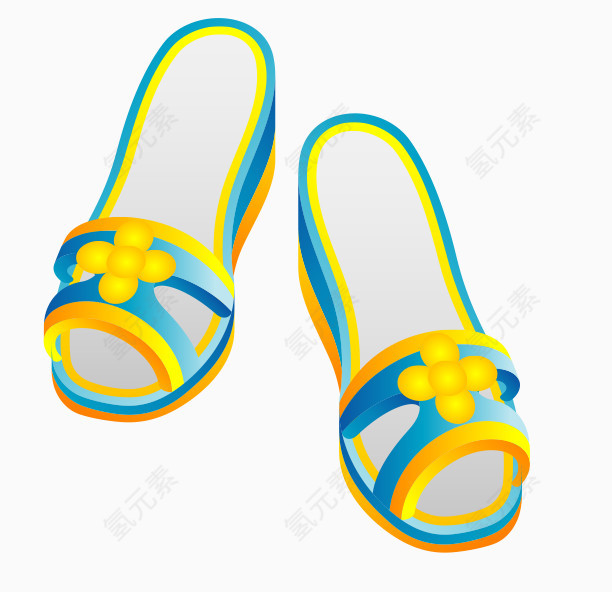 天蓝黄鞋子