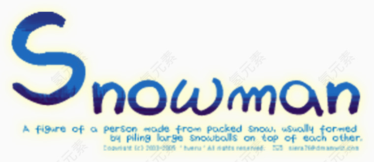 snowman蓝色艺术字
