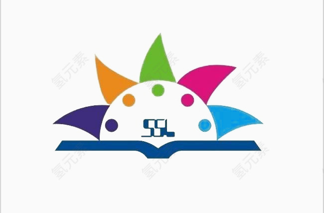 彩色的书本logo元素