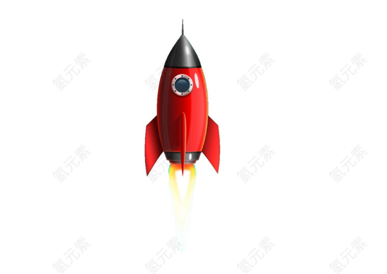 扁平化红色火箭设计
