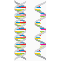 可爱彩色DNA矢量PPT元素