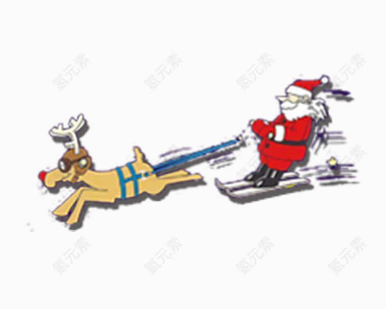 坐雪车的圣诞老人