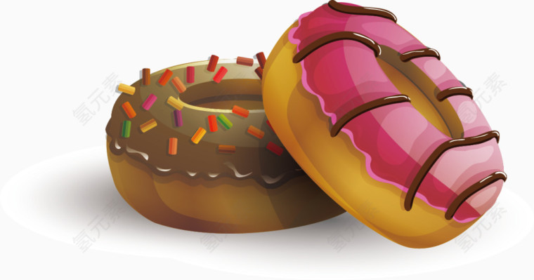 甜甜圈矢量装饰元素