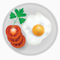 矢量扁平西红柿煎蛋早餐素材