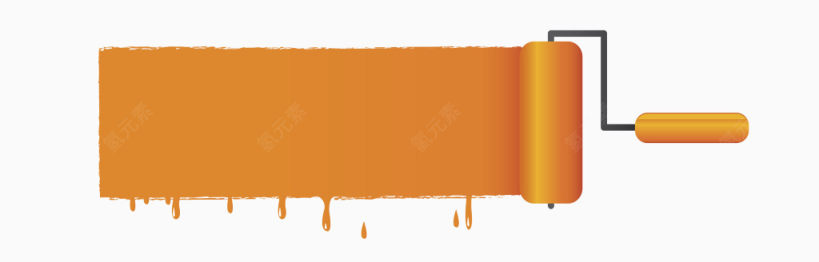 矢量橙色涂料刷子素材下载