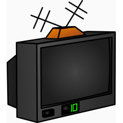 黑色可爱小电视机台式