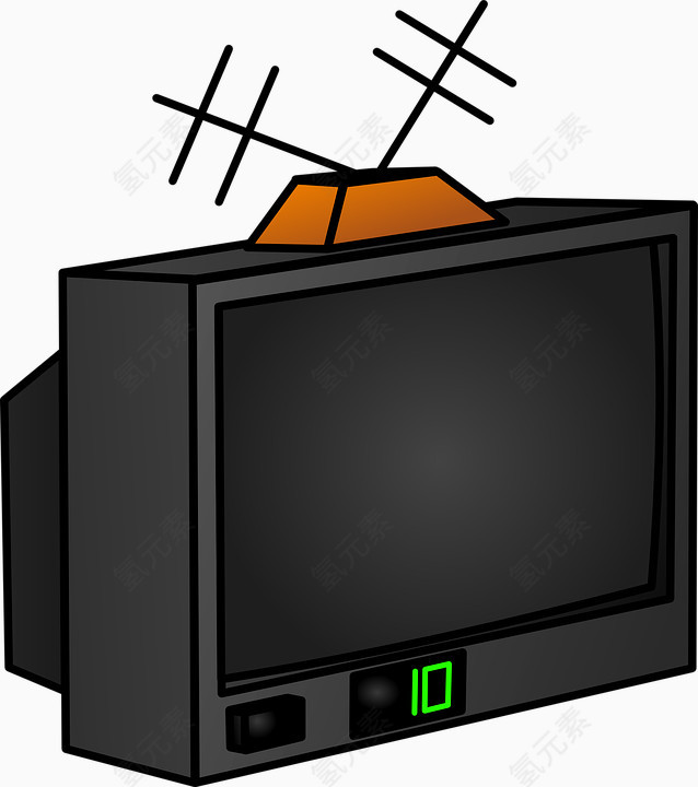 黑色可爱小电视机台式