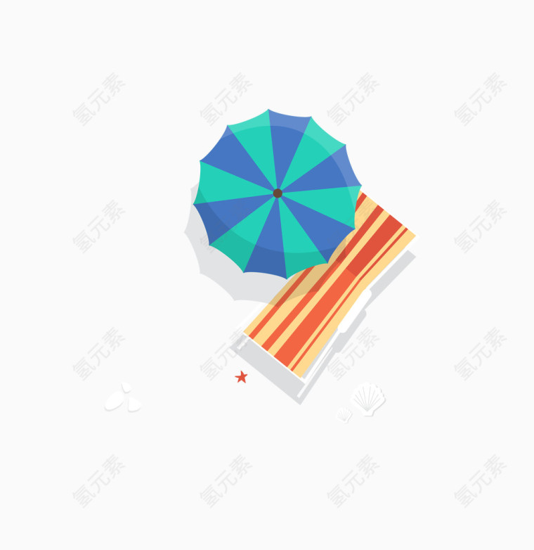 沙滩伞 矢量