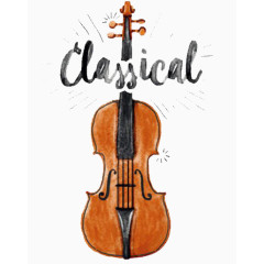 古典手绘大提琴