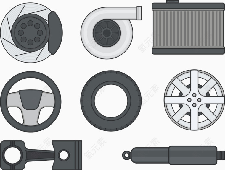 矢量图汽车零件