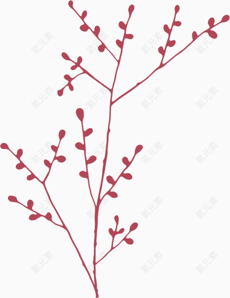 红色漂亮枝叶
