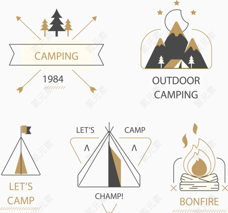 矢量手绘登山