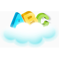 唯美卡通英语字母ABC云朵标题栏