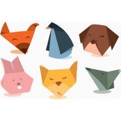 矢量折纸动物
