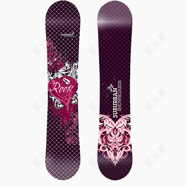 2017紫色现代滑雪板