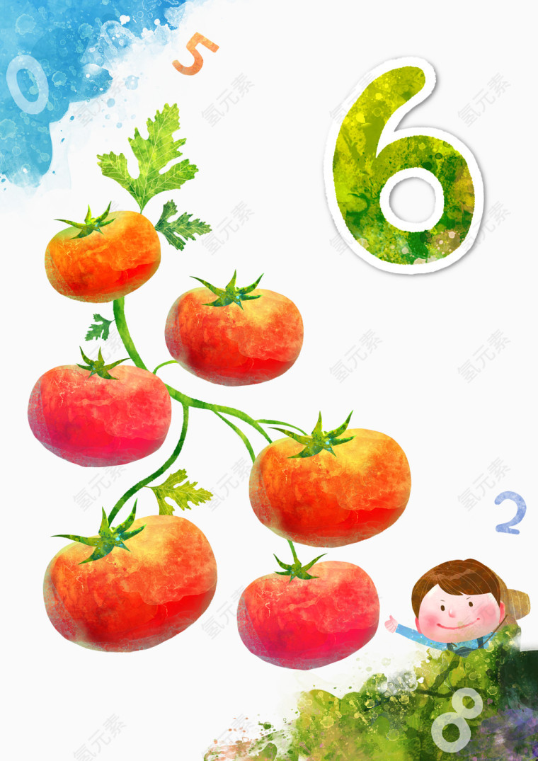 卡通彩绘番茄儿童