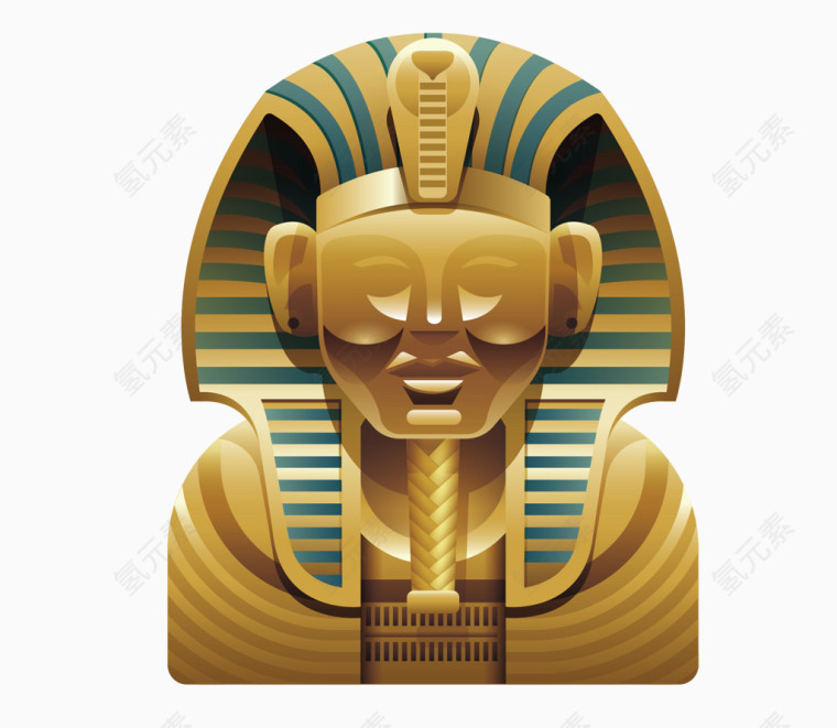 埃及法老金塑雕像矢量