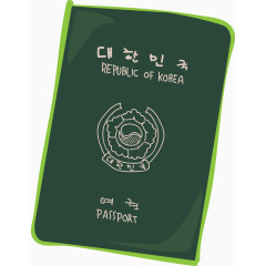 绿色护照矢量图