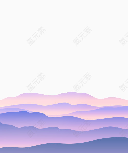 手绘紫色山峰