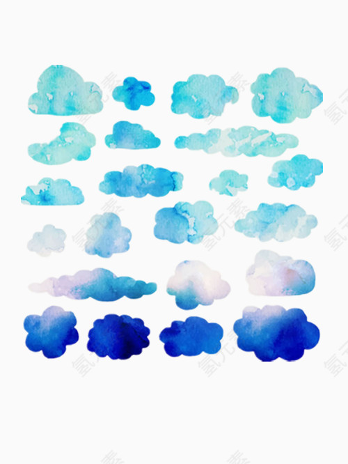 漂亮的蓝色筋斗云免费图片素材