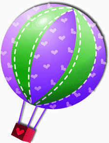 紫色绿色相间的氢气球