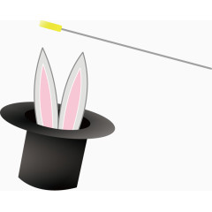 矢量魔术帽里的兔耳朵