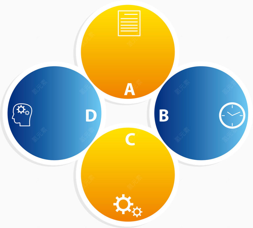 圆形PPT元素矢量图下载