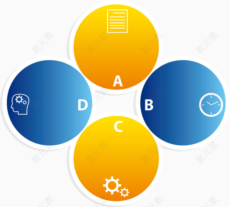 圆形PPT元素矢量图