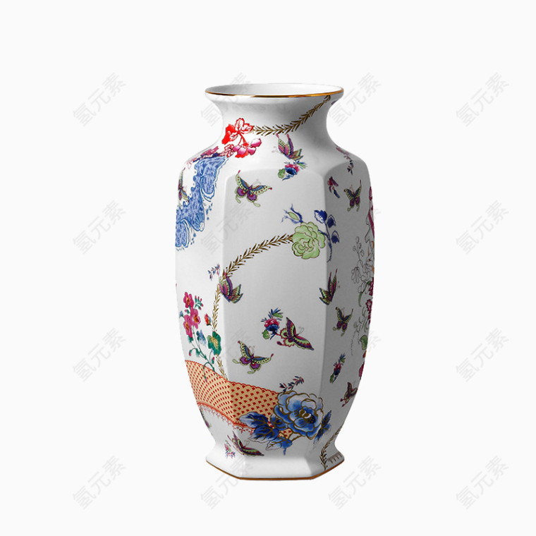 长条多边形陶瓷花瓶