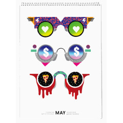 五月创意彩色日历设计
