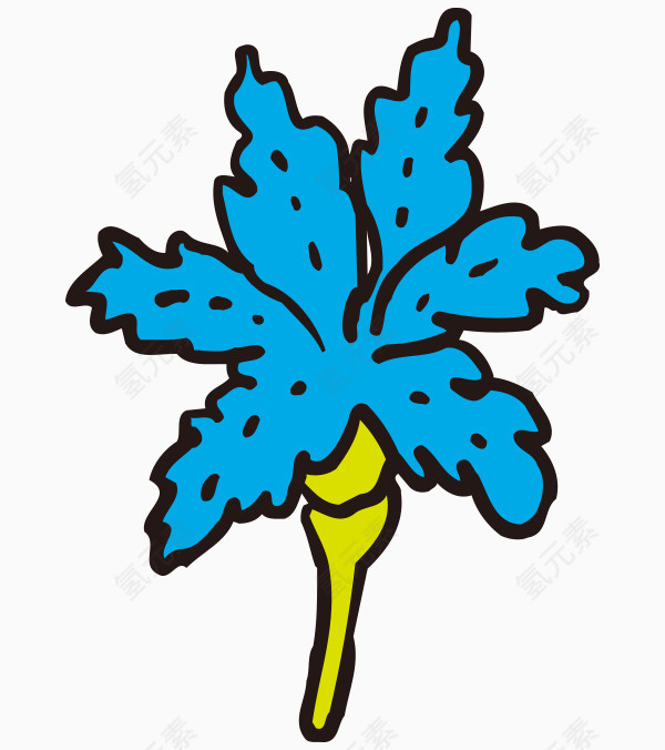 矢量儿童蓝色花朵